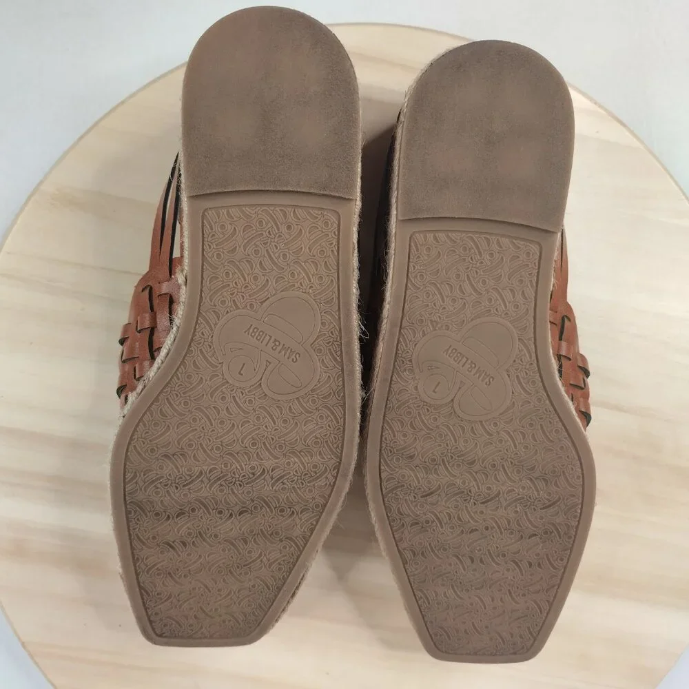 Sam & Libby Asha Espadrille Summer Sandals Shoes Brown Women US 7